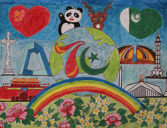  Chinese and Pakistani students paint Sino-Pak friendship of new era