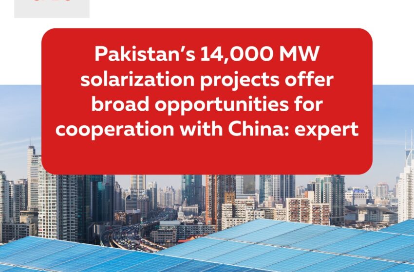  Pakistan’s 14,000 MW solarization projects offer broad opportunities for cooperation with China: expert