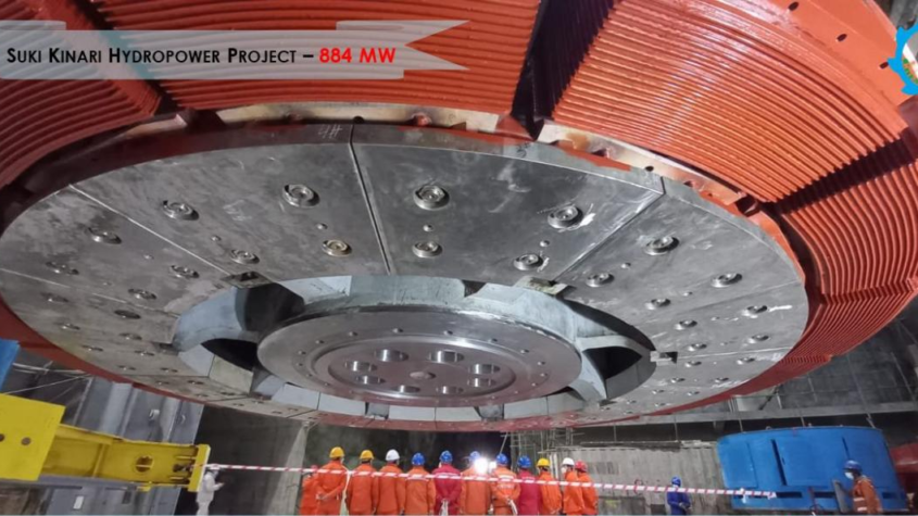  2nd unit rotor hoisted successfully at Suki Kinari Hydropower Project