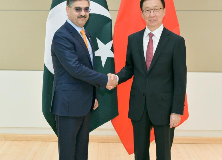  Chinese VP, Pakistani caretaker PM meet on ties