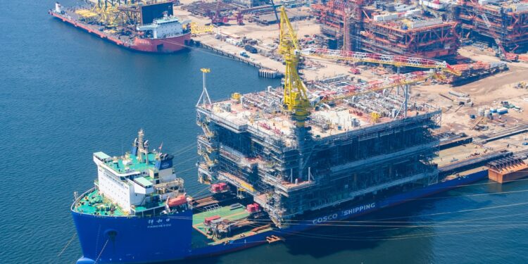 China delivers largest international offshore oil platform