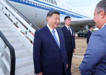 Xi Jinping arrives for a state visit in Brazil