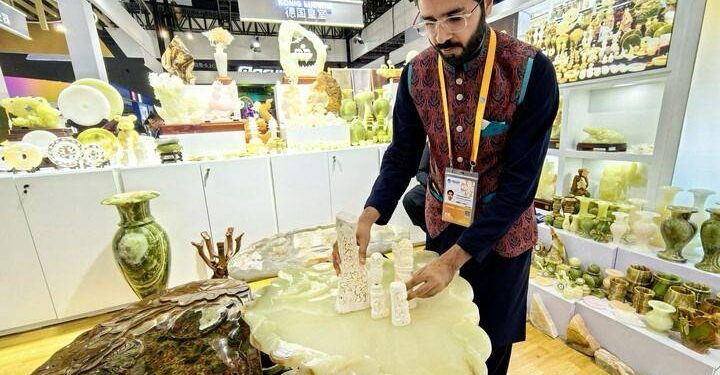 Pakistani camel bone and salt lamps shine at CIIE