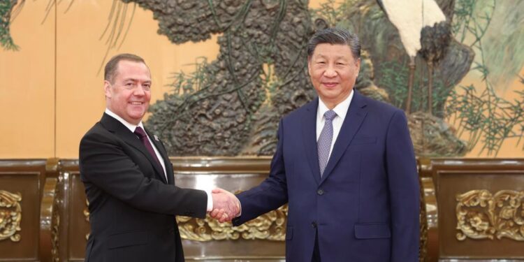 Xi meets United Russia party chairman Medvedev