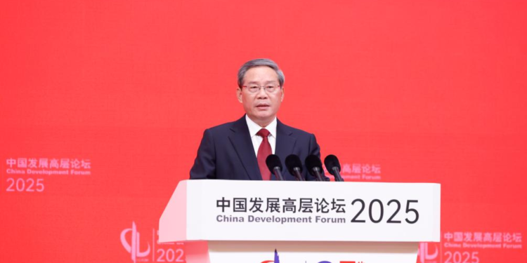 Chinese premier delivers keynote speech at China Development Forum 2025
