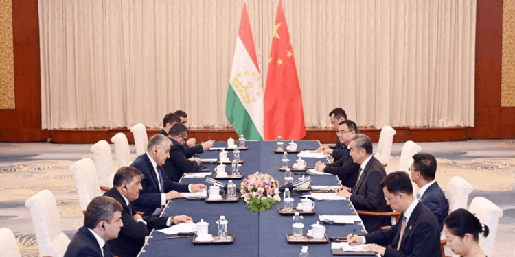 Chinese FM meets Tajik counterpart