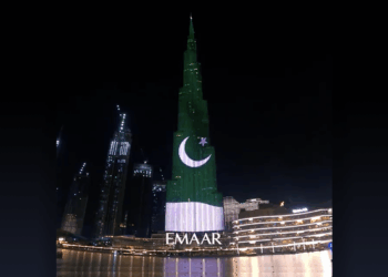 Burj Khalifa Lights Up for Pakistan Independence Day