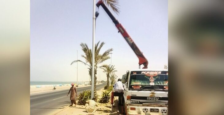 Gwadar Marine Drive Solar Lights Restored