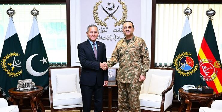 Asim Munir Meets Singapore Foreign Minister at GHQ